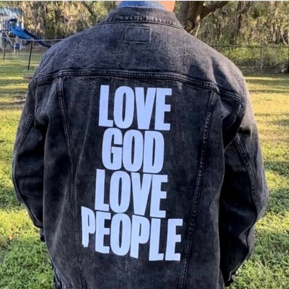 Jean Jacket size M Love God